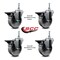 Service Caster 4 Inch Semi Steel 12 MM Threaded Stem Caster Set with Brake SCC-TS20S414-SSS-PLB-M1215-4 - alternate 3